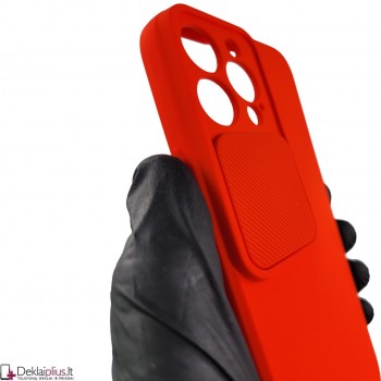 Švelnus guminis dėklas su kameros apsauga - raudonas (Apple Iphone 13 Pro Max)